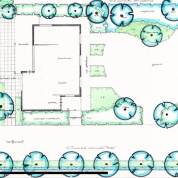 tuinontwerp voor een multifunctionele tuin.