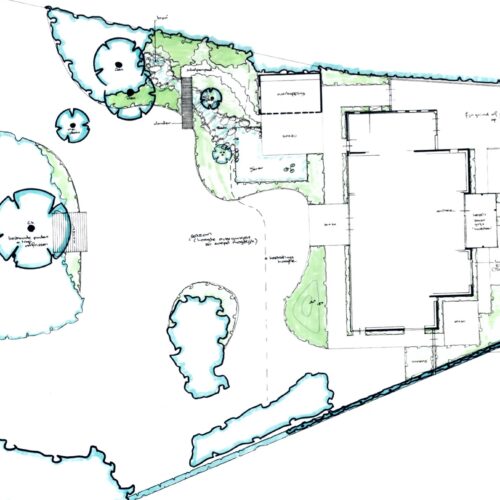 tuinontwerp voor een kusttuin aan de rand van het bos